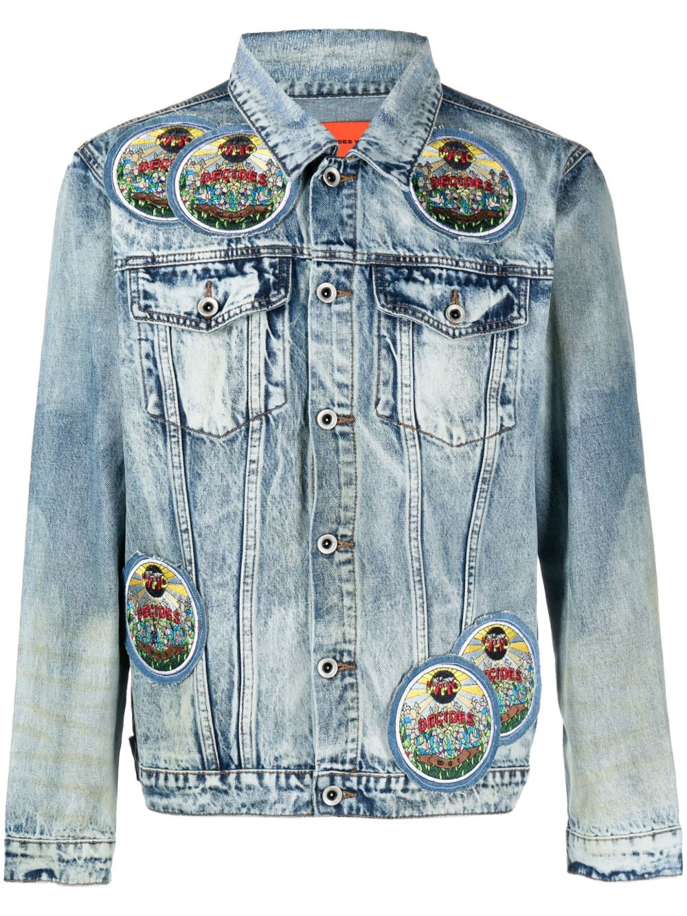 Who Decides War Men's Acid Sphere Denim Jacket In Blue