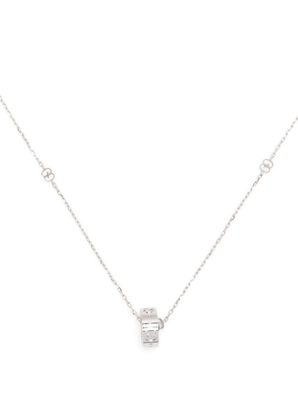 Gucci 18kt White Gold Icon Necklace In Silver