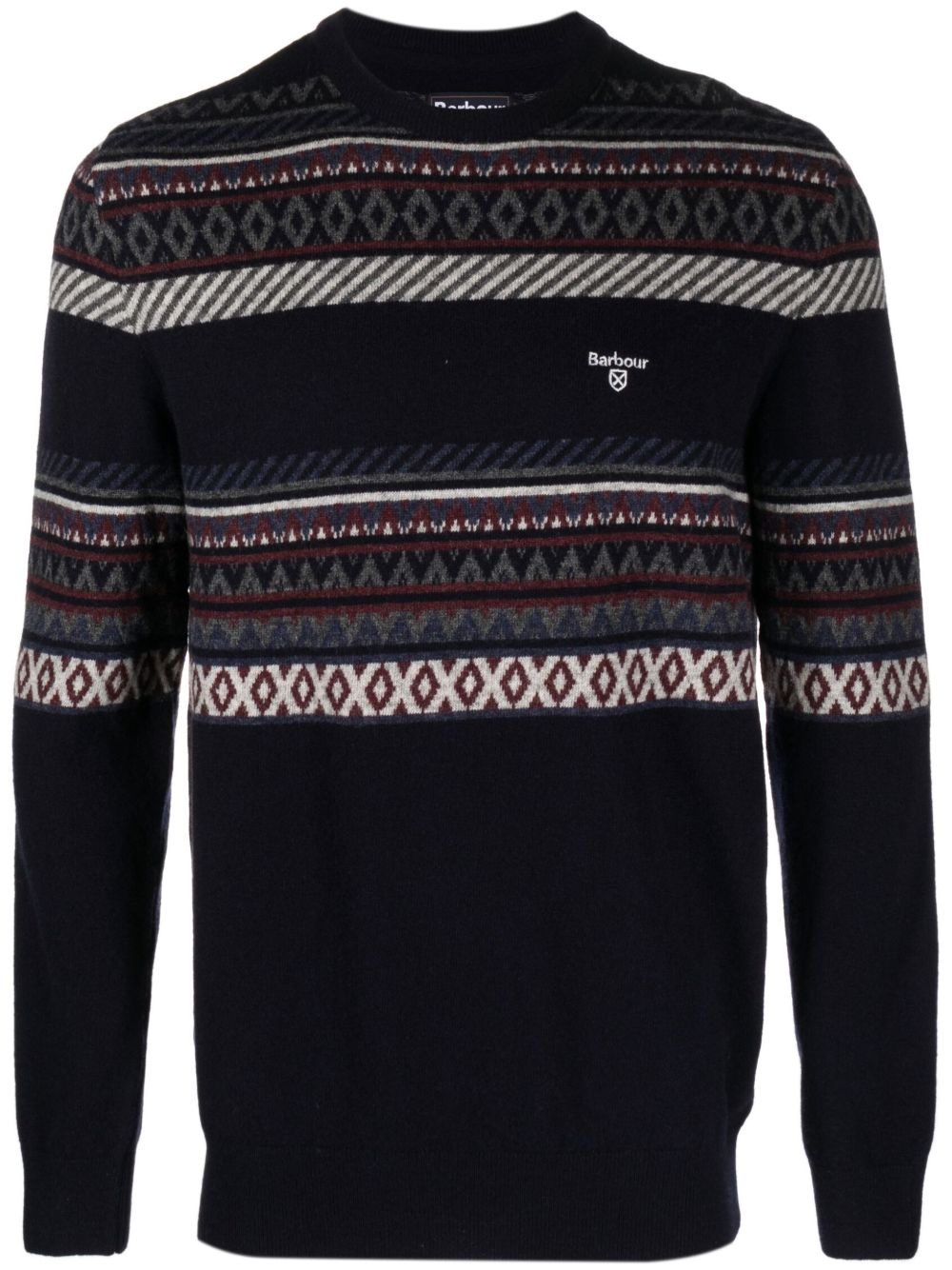 Barbour Winterborne Fair Isle Sweater In Blue