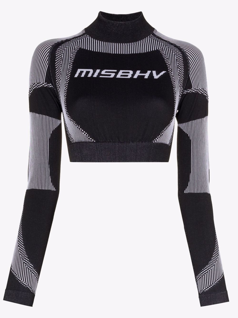 Shop Misbhv Logo-print Cropped Top In Black