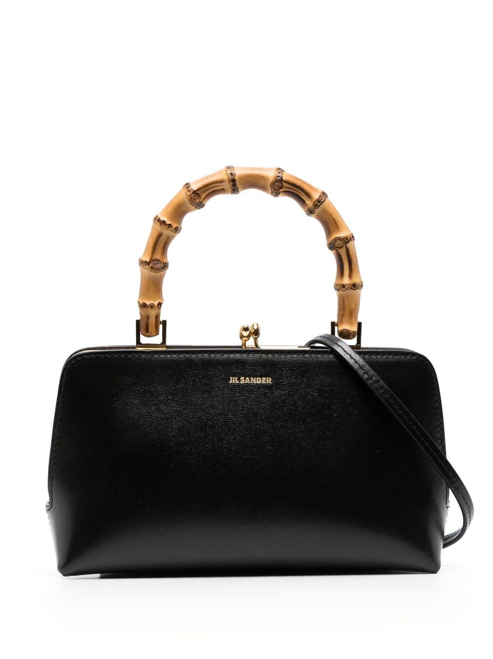 Jil Sander Goji Bamboo-handle Mini Bag In Black