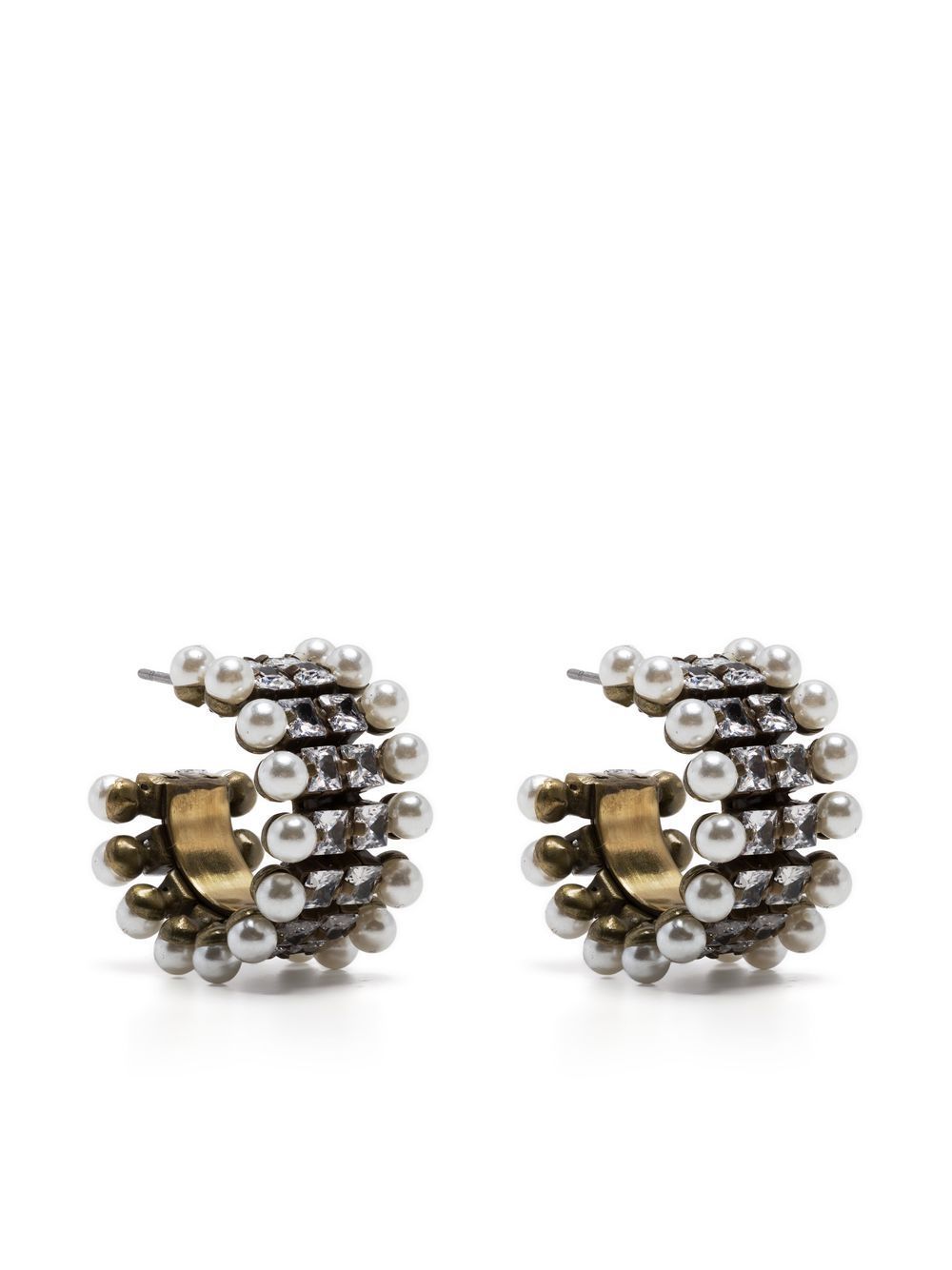 Gold-Tone Cecilia Crystal Pearl Earrings