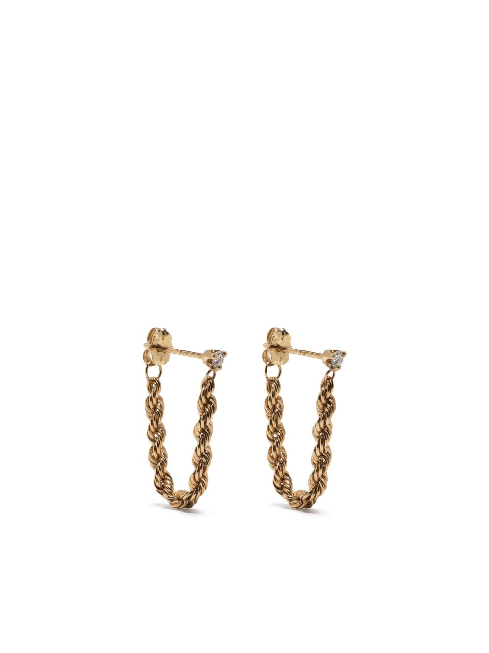 ZOË CHICCO 14K YELLOW GOLD ROPE CHAIN DIAMOND EARRINGS,MRE1D18798113