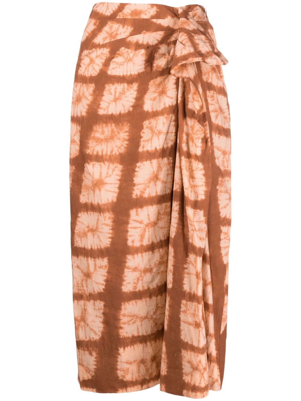 Ulla Johnson Ember Side-tie Midi Skirt In Orange