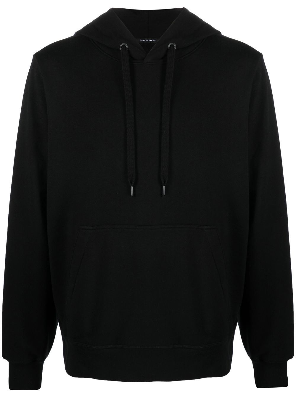 Shop Canada Goose Black Huron Drawstring Cotton Hoodie