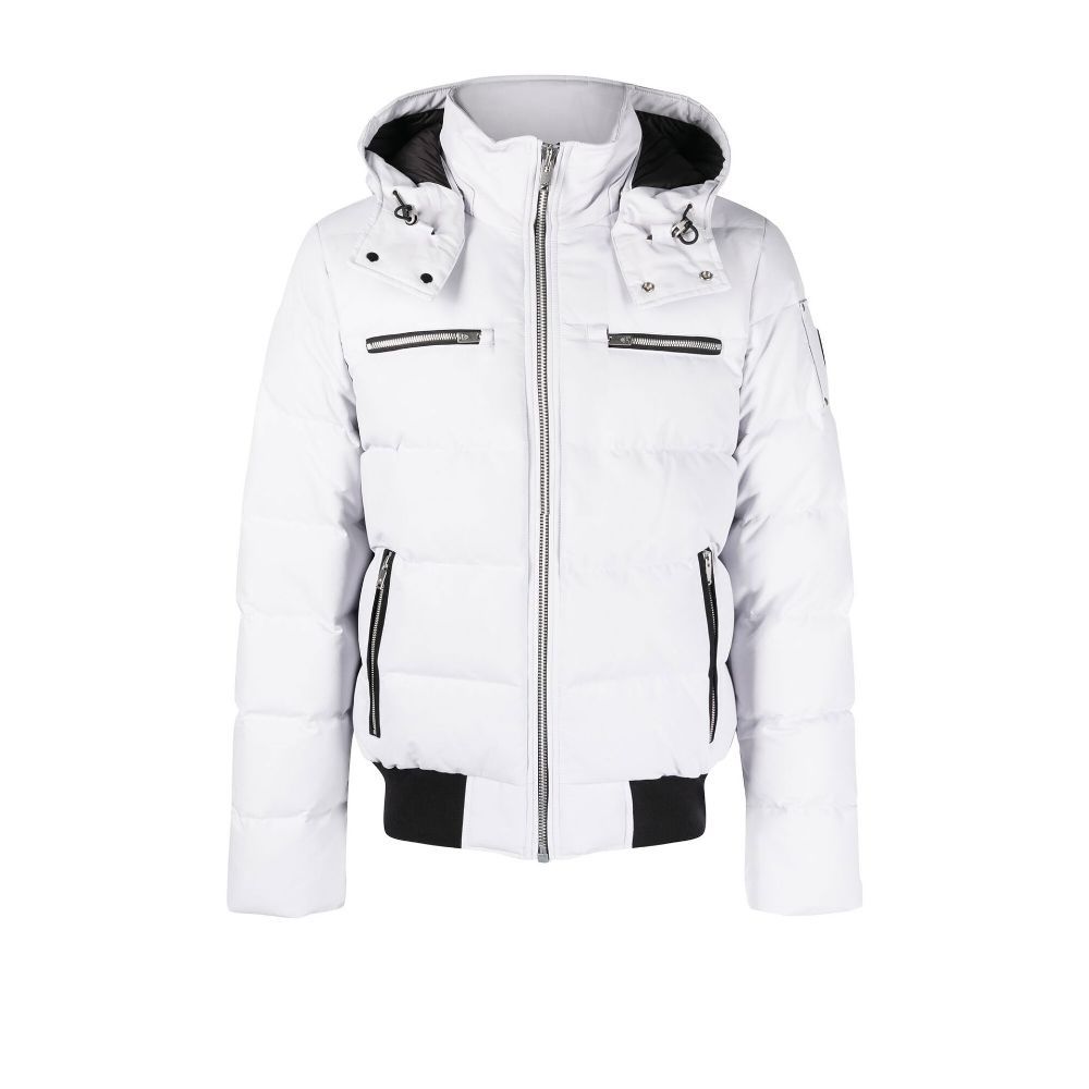 Moose Knuckles White Cloud Bomber Hooded Quilted Jacket In Grey