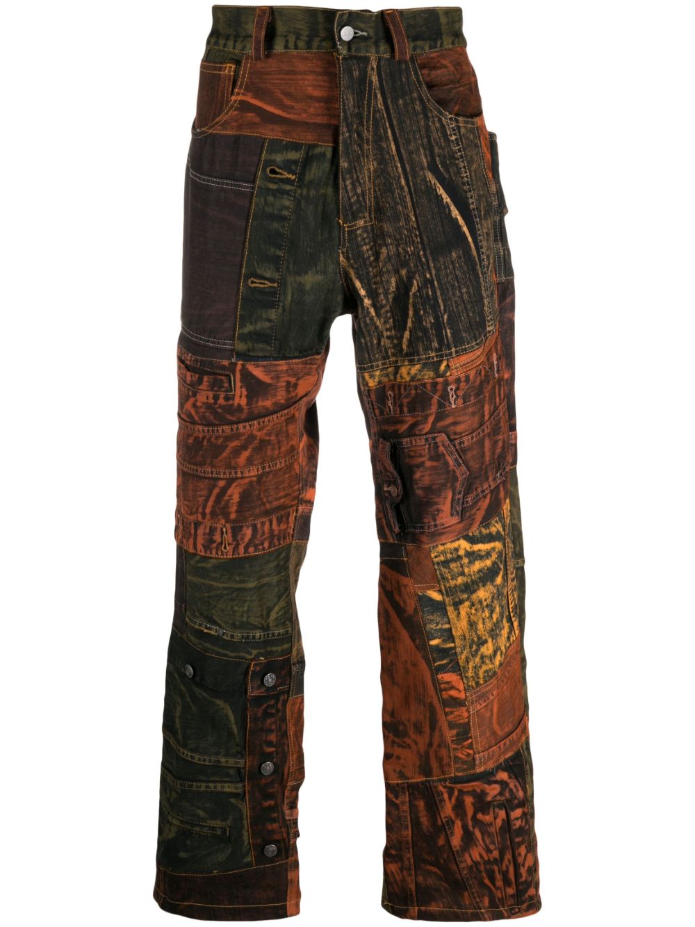 Agr Orange Straight Leg Denim Jeans In Orange