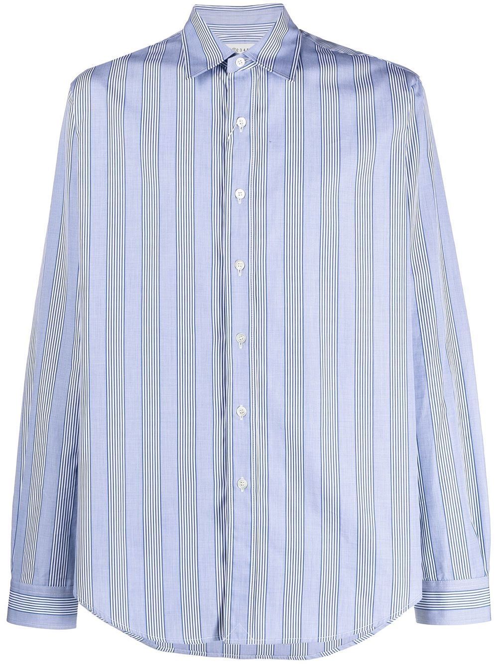 Maison Margiela Blue Striped Cotton Shirt