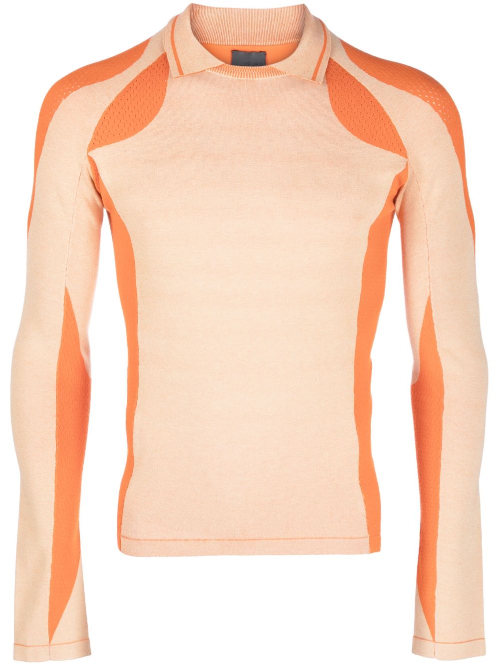 SAUL NASH ORANGE TWO-TONE ORGANIC COTTON SWEATER,SN112VEST19036647