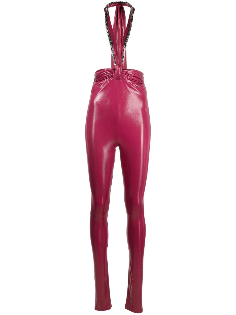 Attico Ruby Chain-trimmed Leggings In Pink