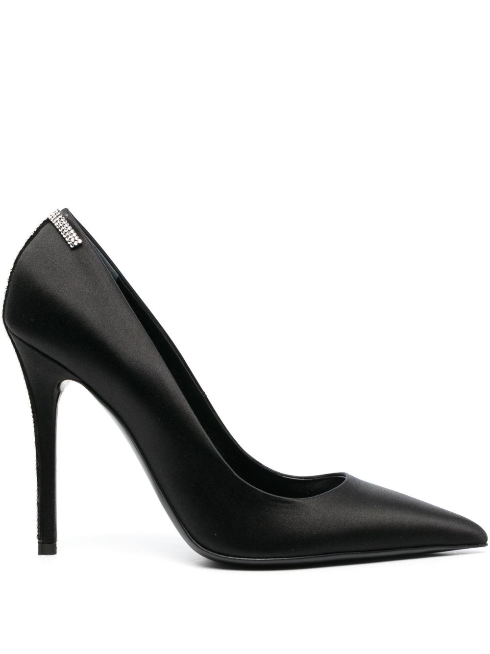 Shop Tom Ford Black 105 Crystal Satin Pumps