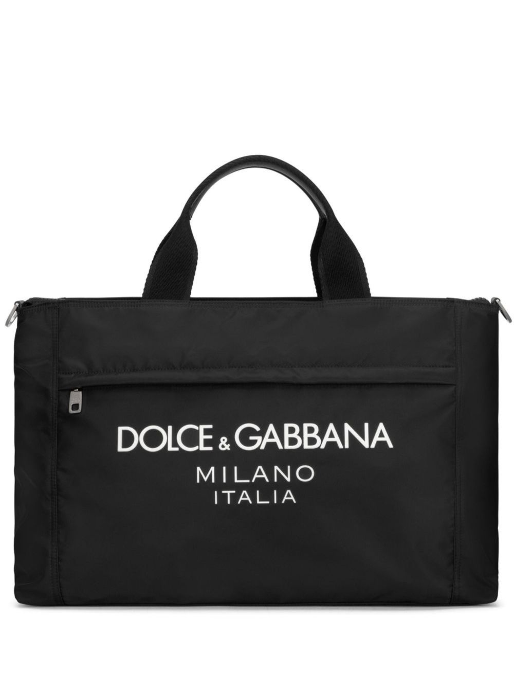 Black Logo Print Tote Bag