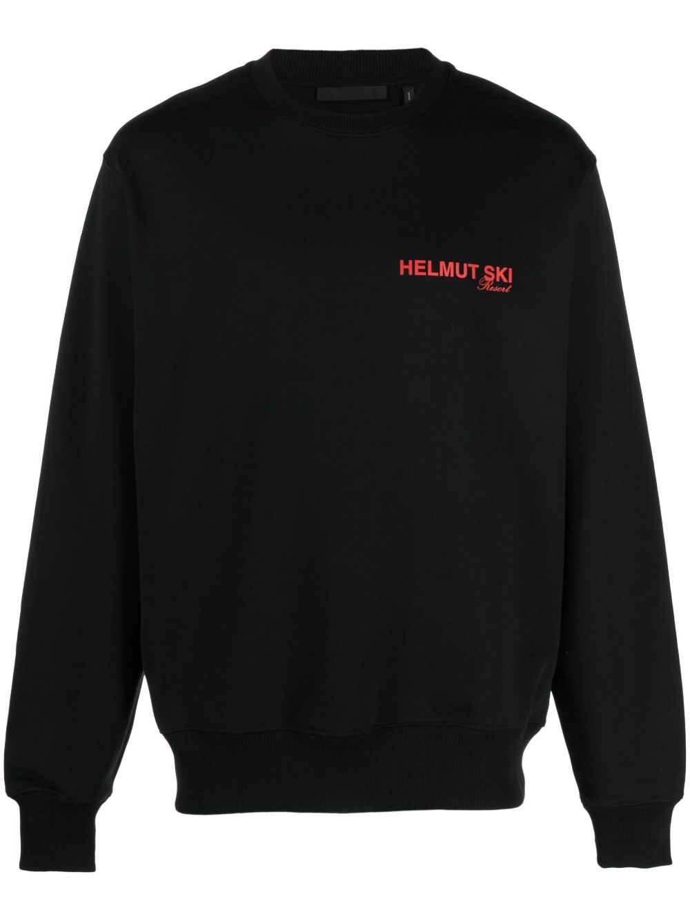 Helmut Lang Logo Printed Crewneck Sweatshirt In Black