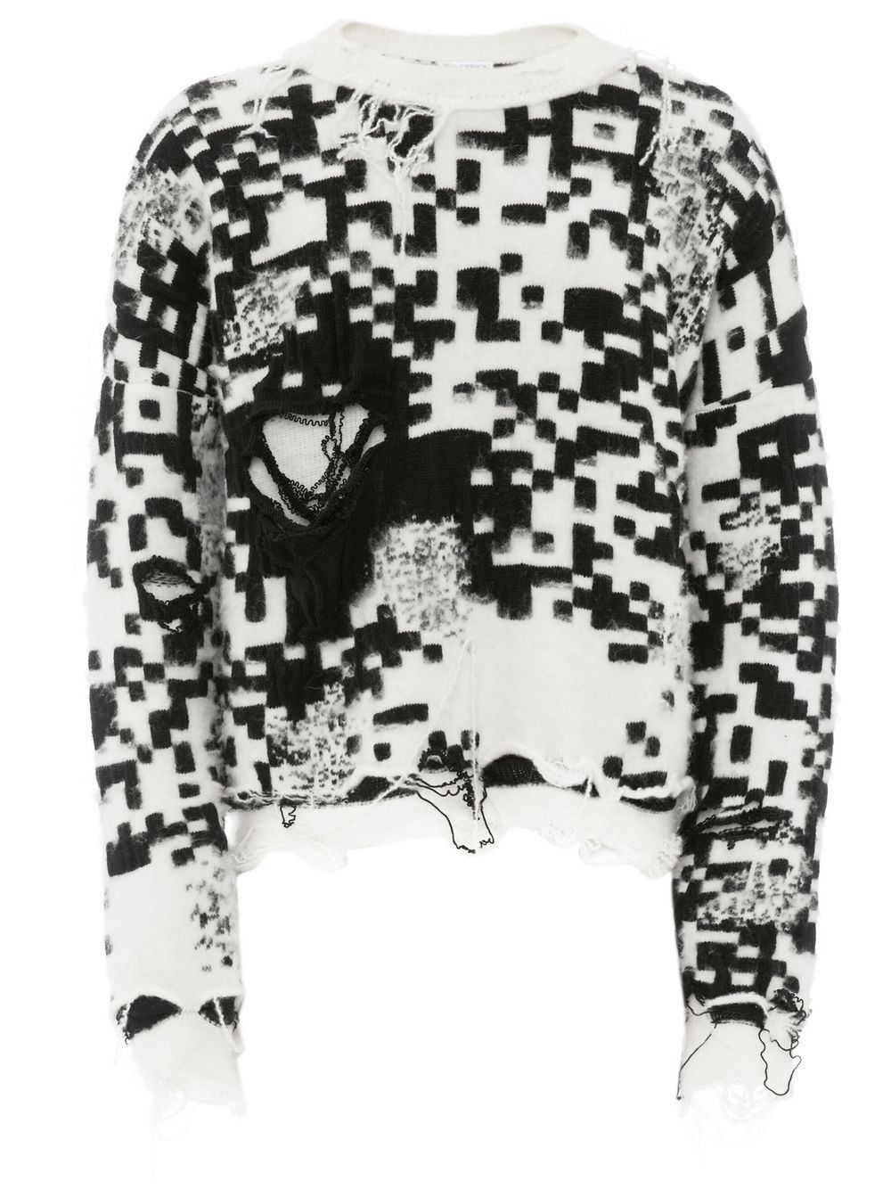 Jw Anderson Qr-code Knit Jumper In White