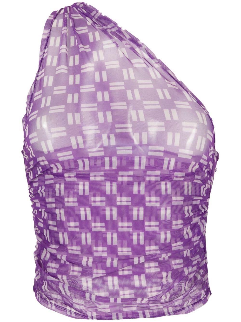 Gimaguas Semi-sheer Double-faced Stretch Nylon Tulle Camisole In Purple