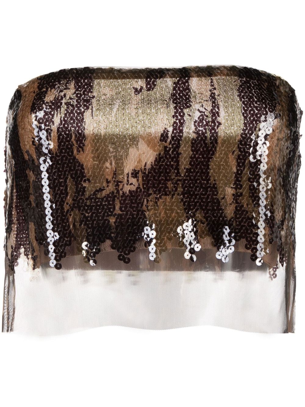 Dion Lee Sequin-embellished Bandeau Top In Green