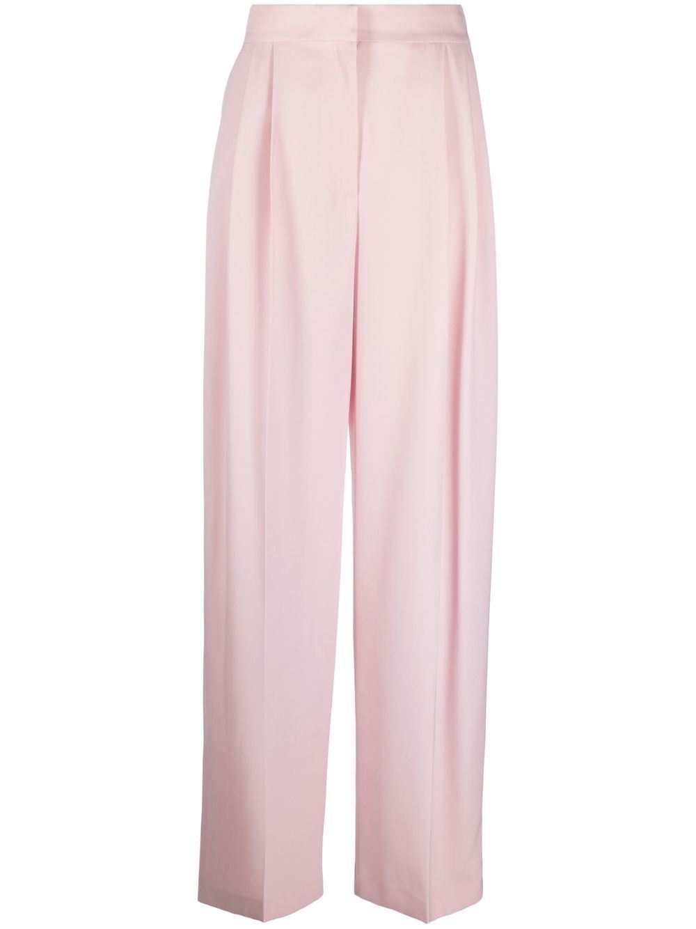 Alexander Mcqueen High-waisted Tailored Wool Trousers In Pink