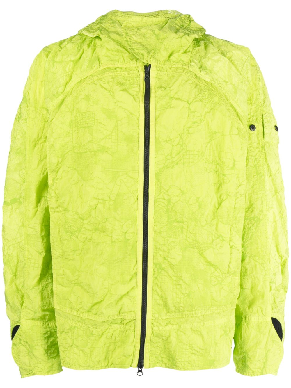 STONE ISLAND SHADOW PROJECT GREEN CRINKLE-FINISH WINDBREAKER,78194042619383517