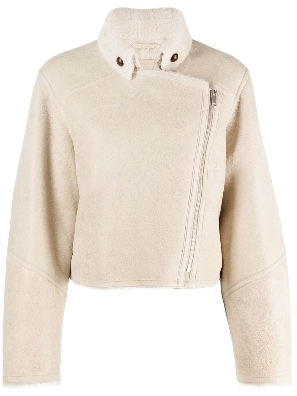 Isabel Marant Étoile Shearling-trim Zip-fastening Jacket In Neutrals
