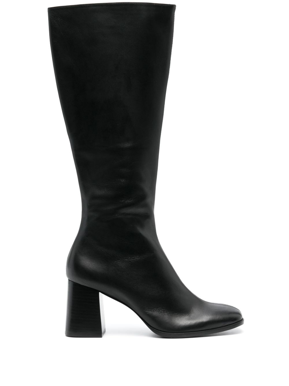 Black Nylah 80 Leather Knee-High Boots