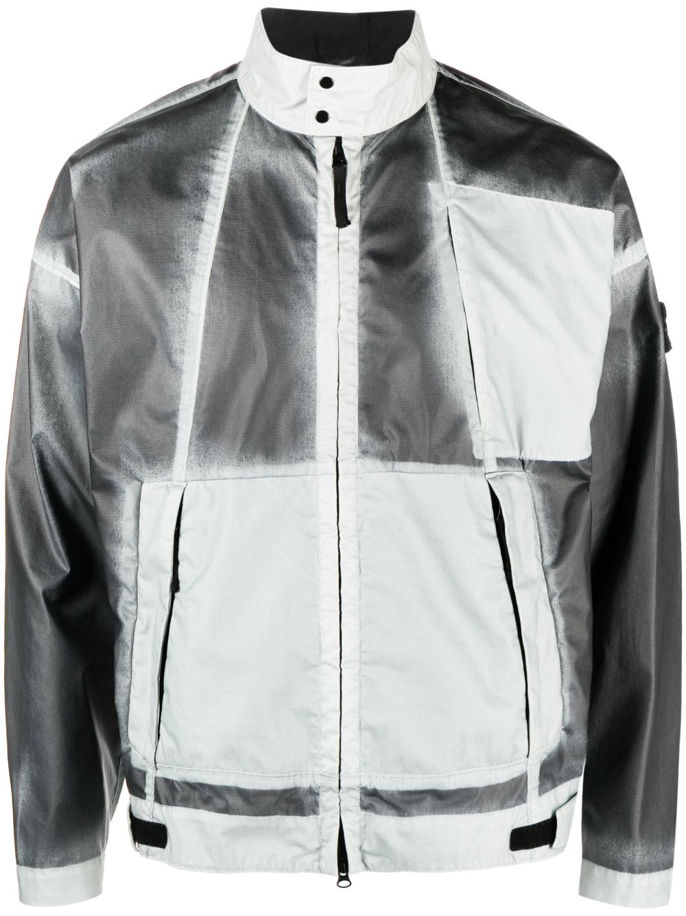 Stone Island Grey Mussola Gommata Biker Jacket In Grey