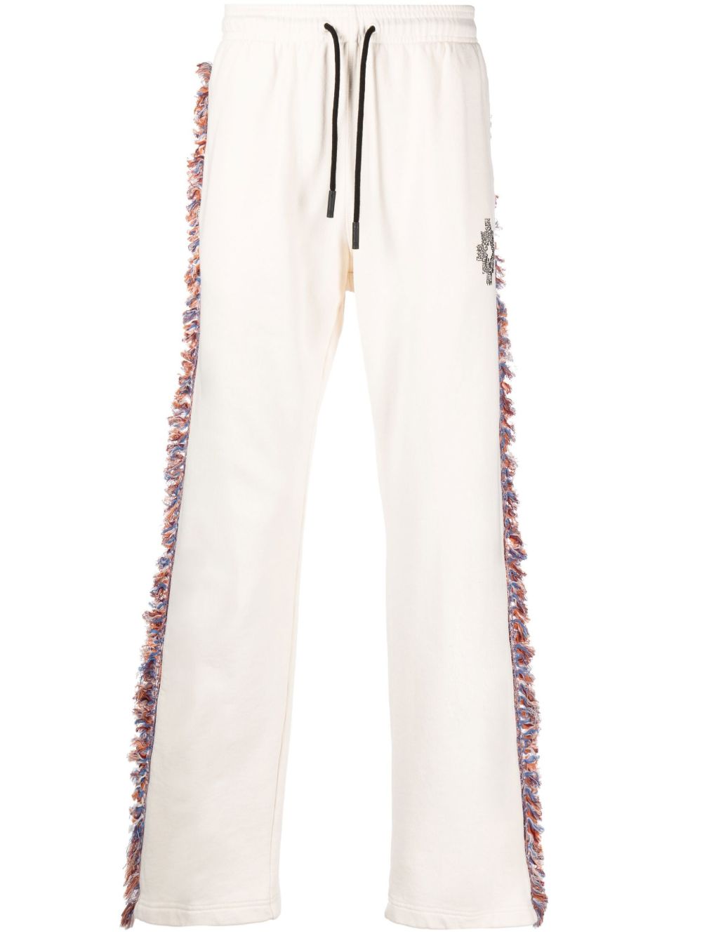 Marcelo Burlon County Of Milan Fringe-detailing Jersey Track-pant In Neutrals