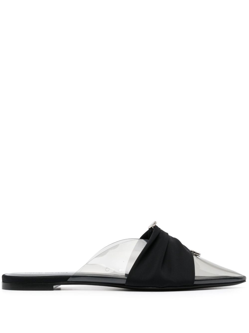 Nensi Dojaka Bow-detail Pointed Mules In Black