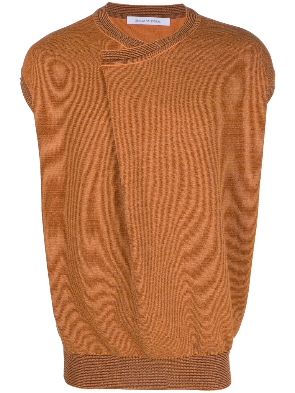 Bianca Saunders Orange Layered Collar Vest In Orange