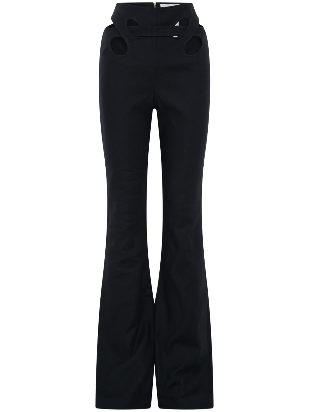 DION LEE BLACK INTERLOOP HIGH-WAISTED FLARED TROUSERS,A2313S2319494132