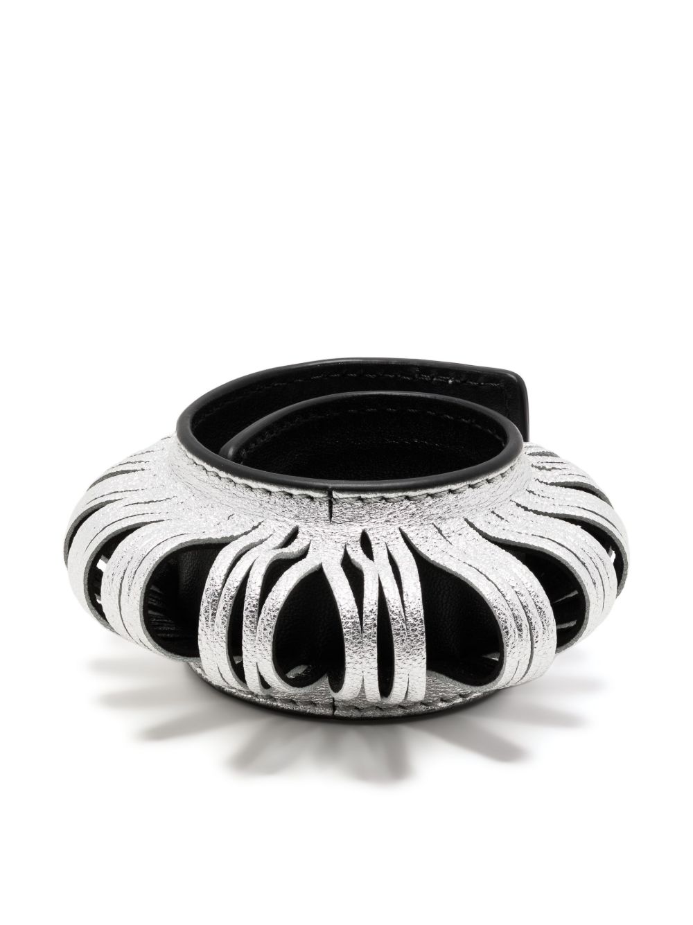 So-le Studio Cut Out-detail Leather Bracelet In Silver
