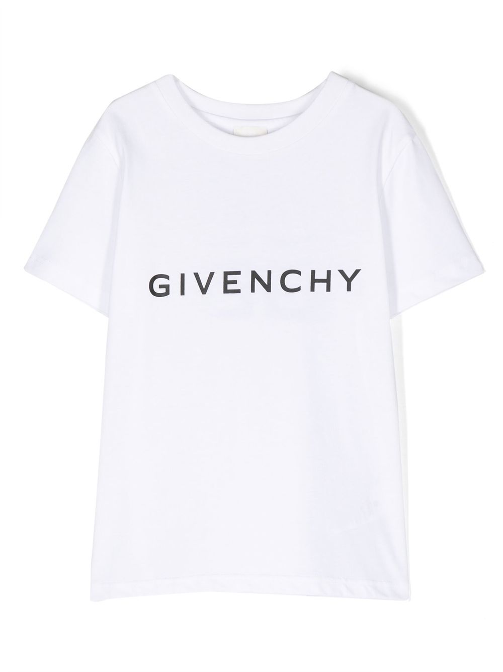 GIVENCHY WHITE LOGO PRINT COTTON T-SHIRT,H2540610P19533328