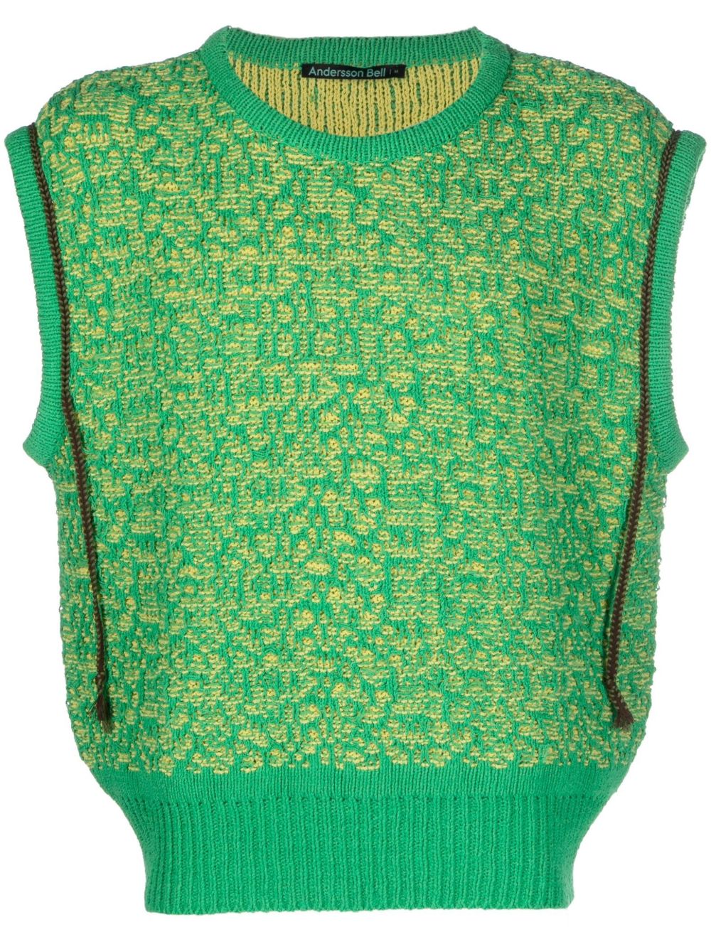 Andersson Bell Woven Knitted Vest In Green