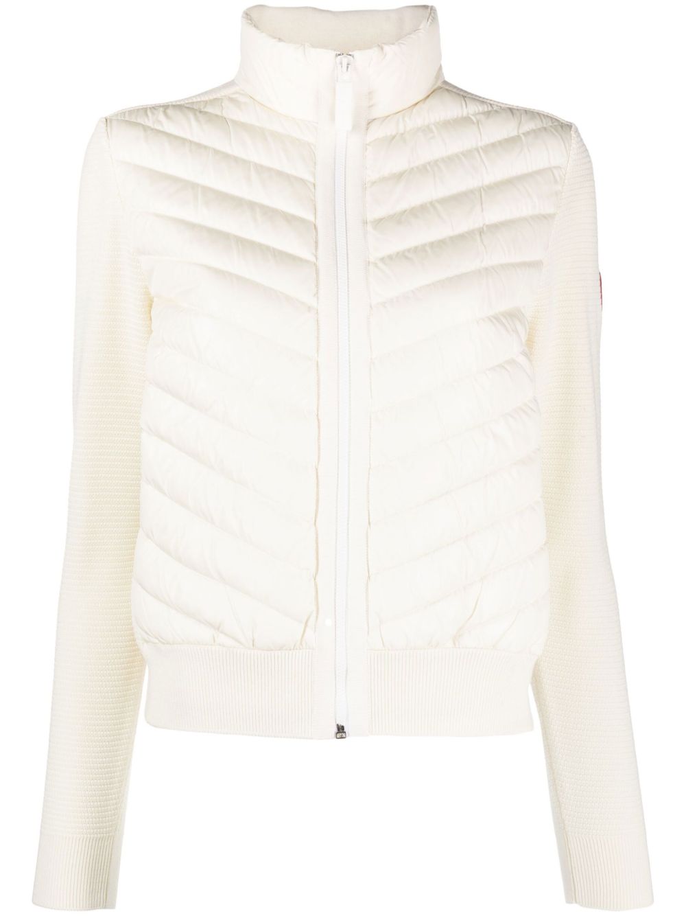 Canada Goose Hybridge Padded Shell-down And Wool Jacket In White