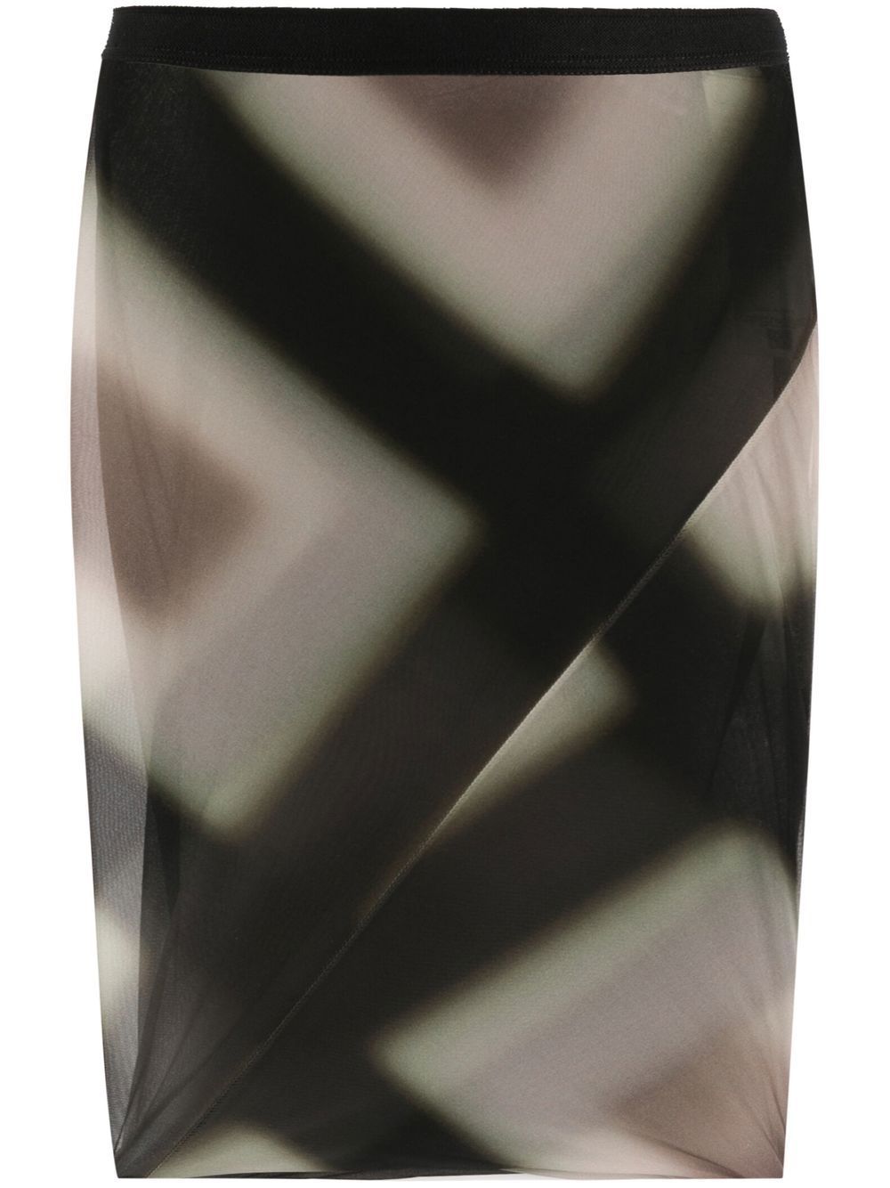 Rick Owens Patterned Midi Skirt In Black
