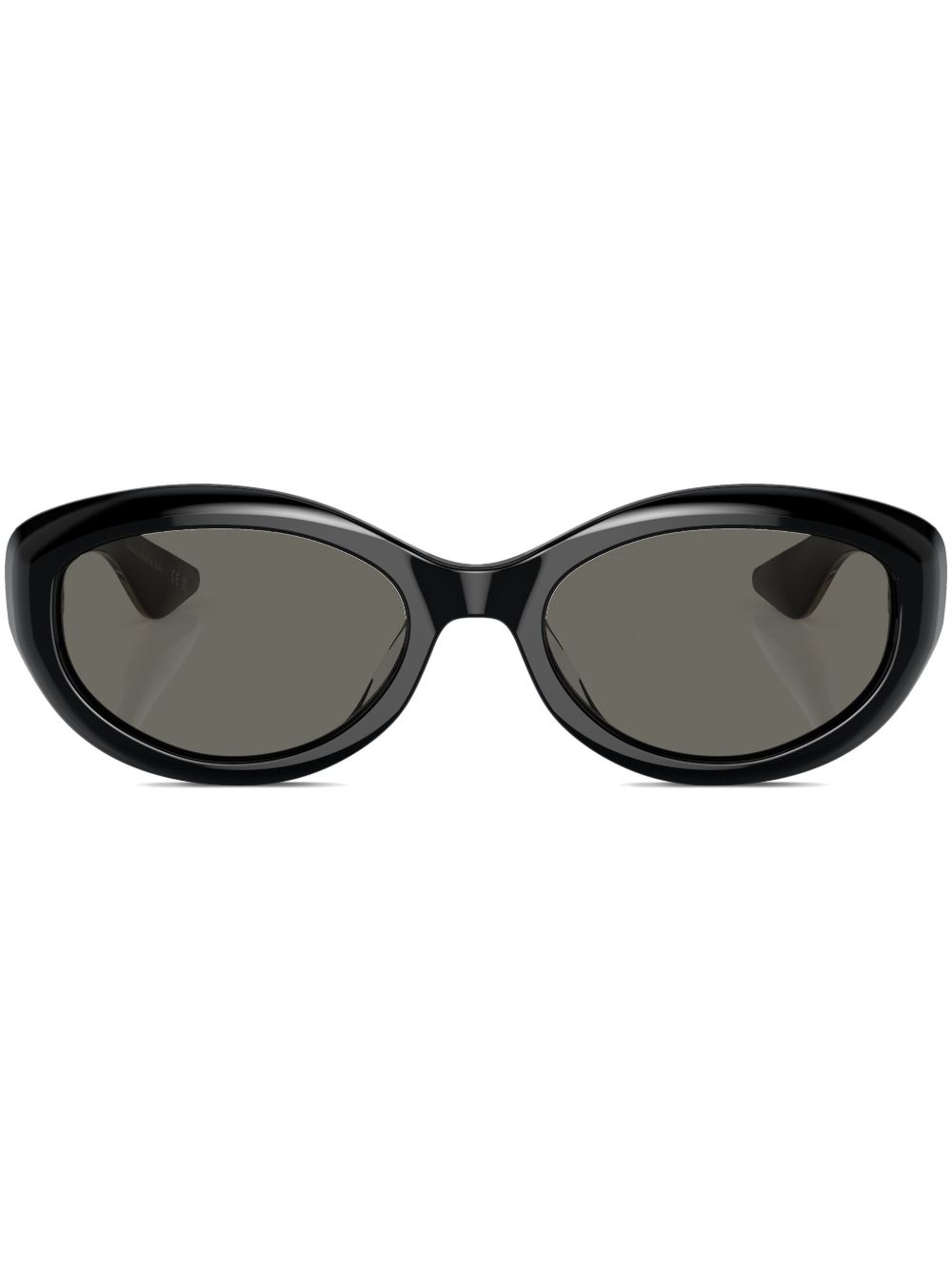 X Khaite Black 1969C Oval-Frame Sunglasses
