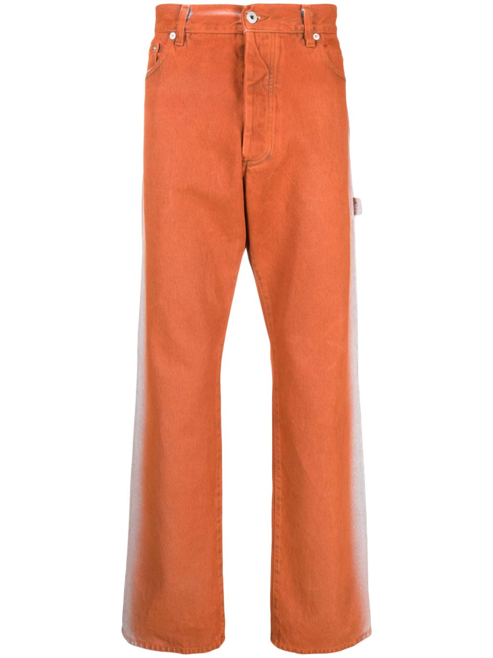 Heron Preston Gradient-effect Straight-leg Jeans In Orange