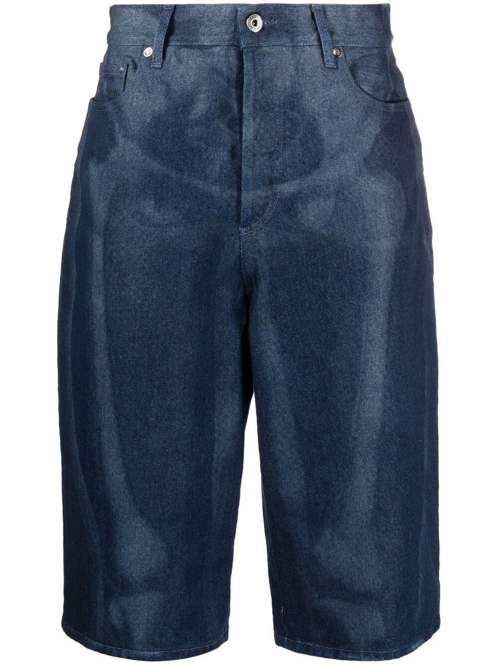 Off-white Skeleton Denim Bermuda Shorts In Blue