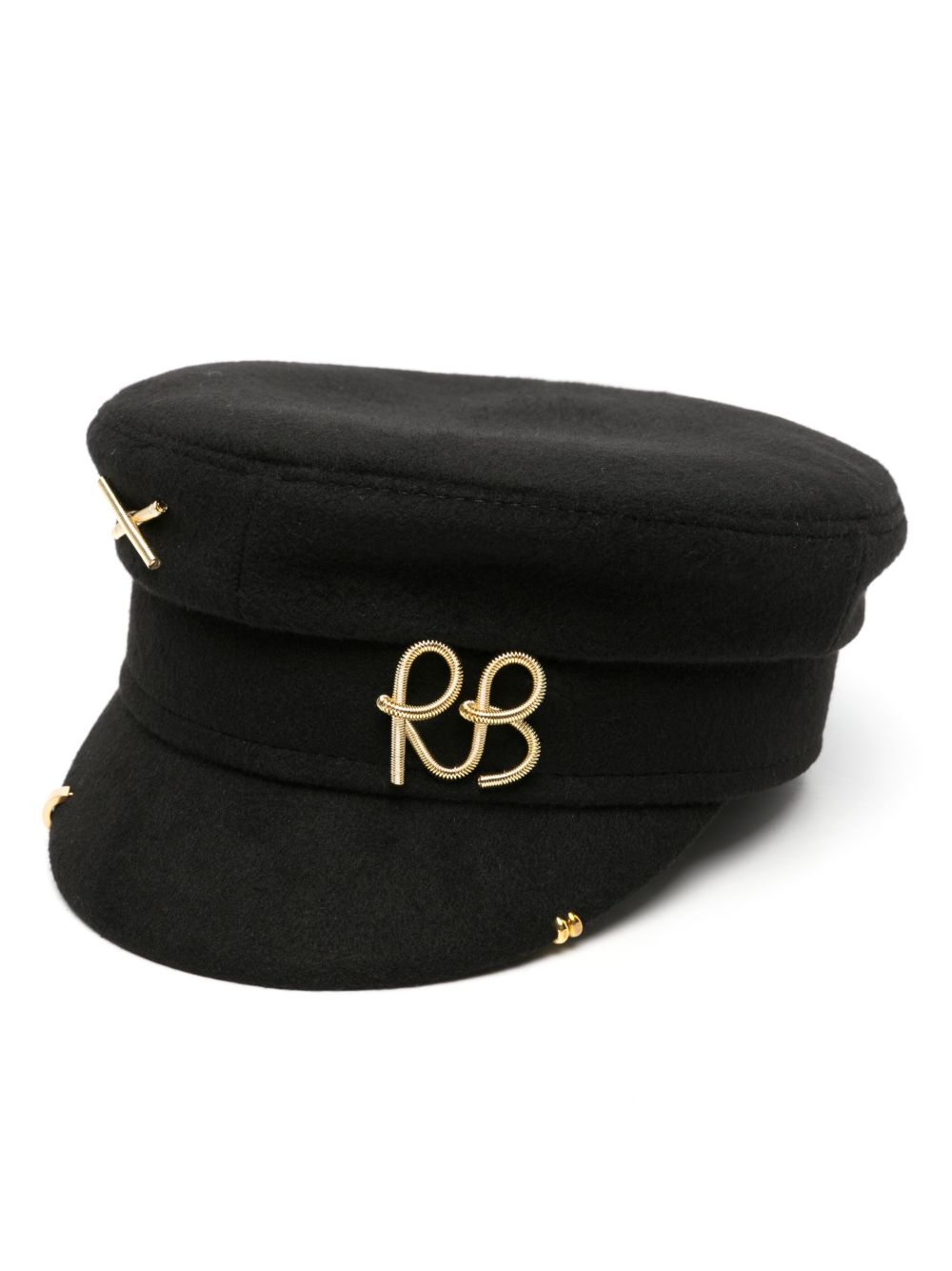 Ruslan Baginskiy Black Baker Boy Logo-appliqué Wool Cap