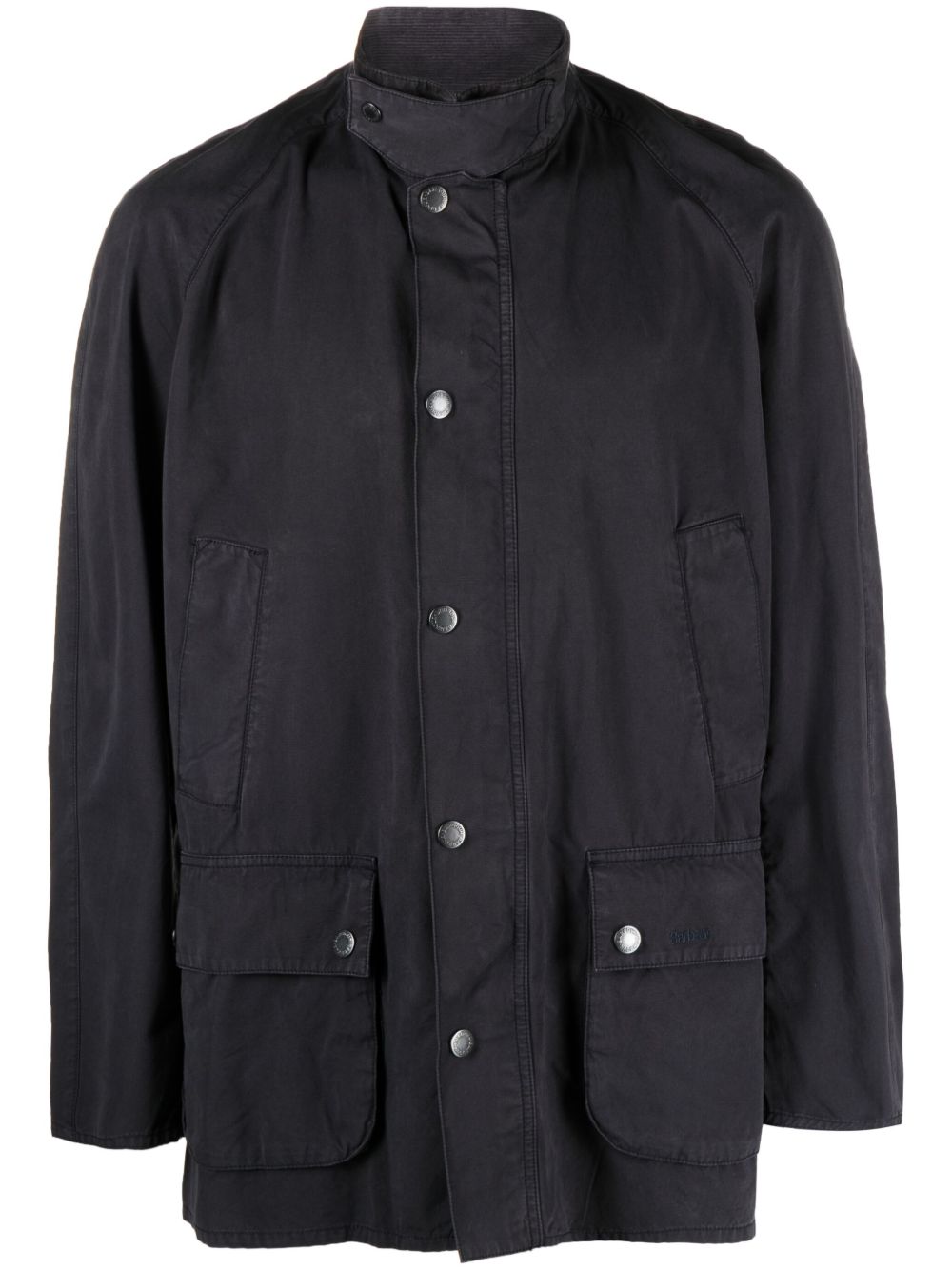 Barbour Relaxed Fit High Collar Jacket In Blue