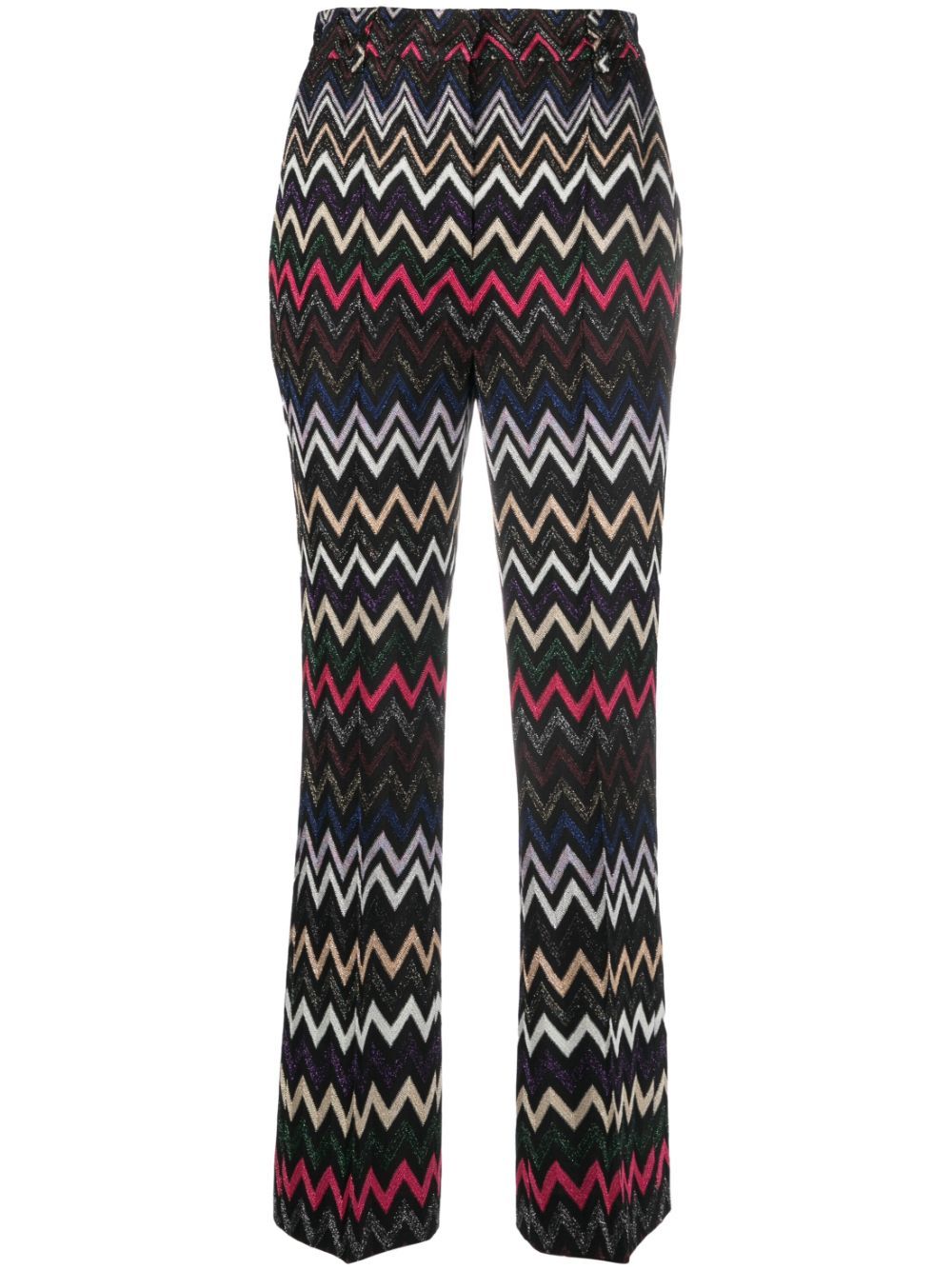 MISSONI BLACK ZIG-ZAG WOVEN CROPPED TROUSERS