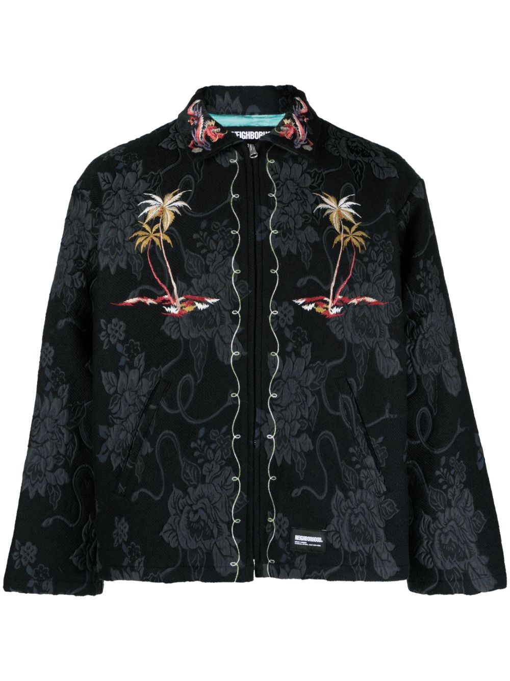 Neighborhood Souvenir Jacquard Shirt Jacket In Black
