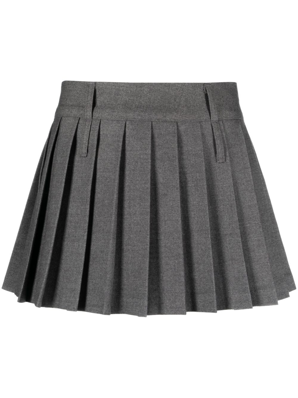 The Frankie Shop Blake Pleated Wool Blend Mini Skirt In Grey