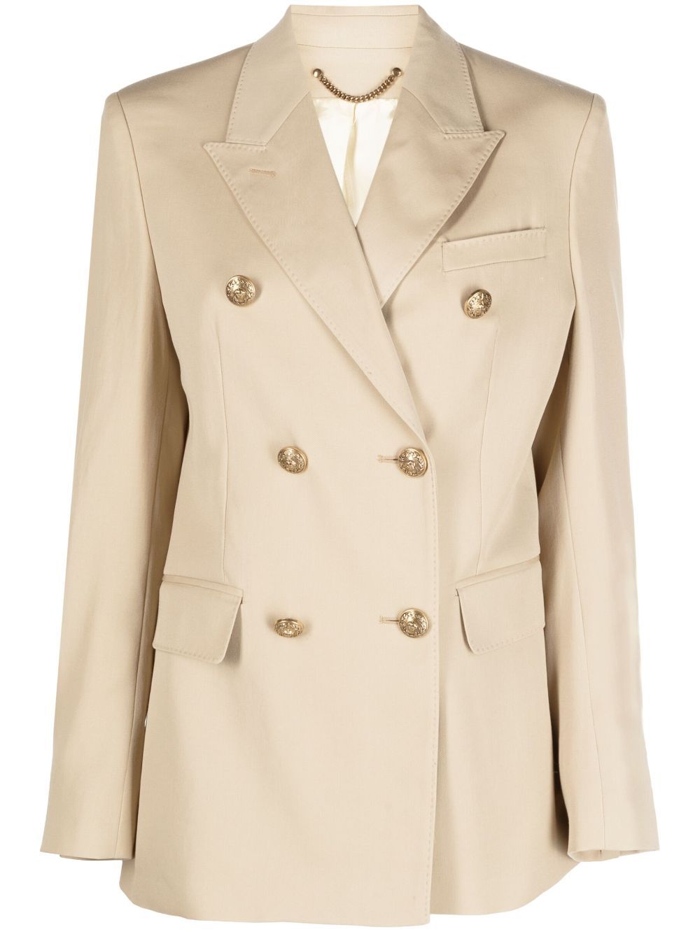 Shop Golden Goose Neutral Double-breasted Virgin Wool Blazer - Women's - Virgin Wool/wool/viscose/polyesterviscose In Neutrals