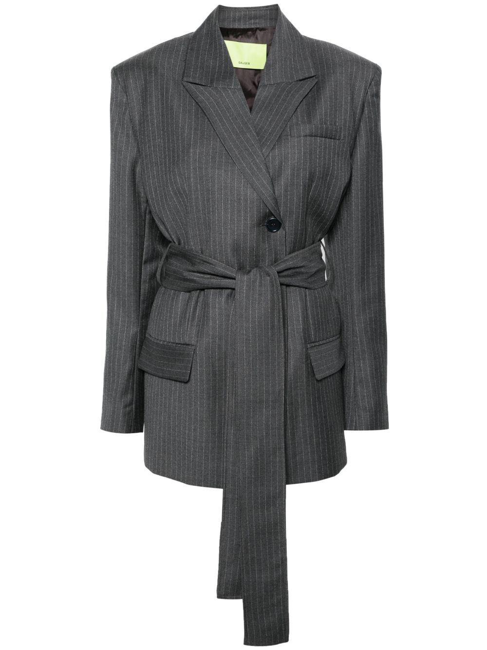 Shop Gauge81 Zillah Belted Blazer - Women's - Virgin Wool/acetate/cupro In Grey