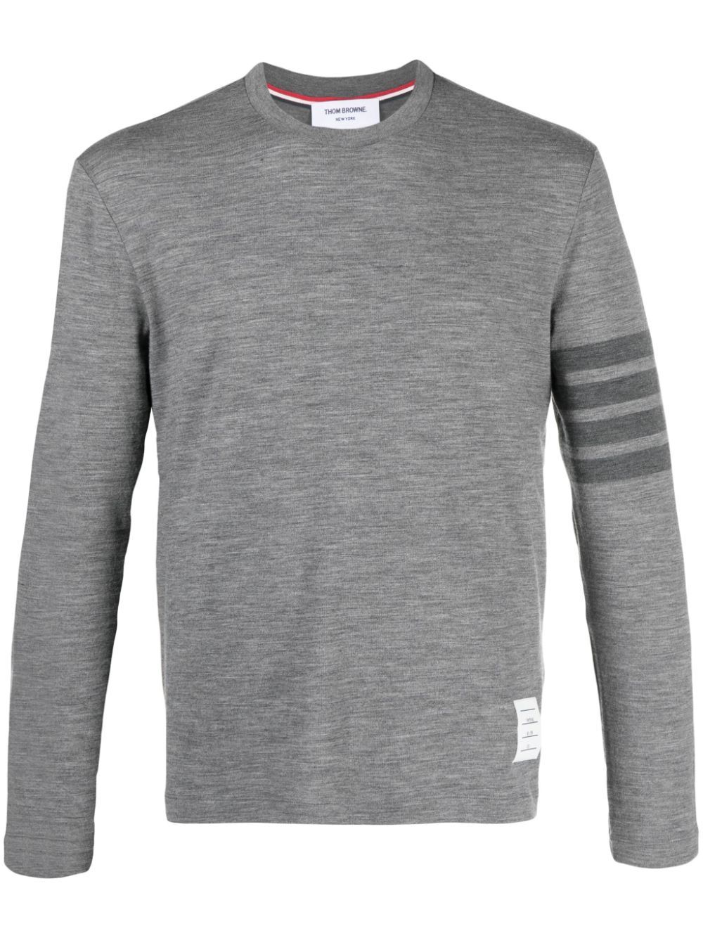 Grey 4-Bar Virgin Wool T-Shirt