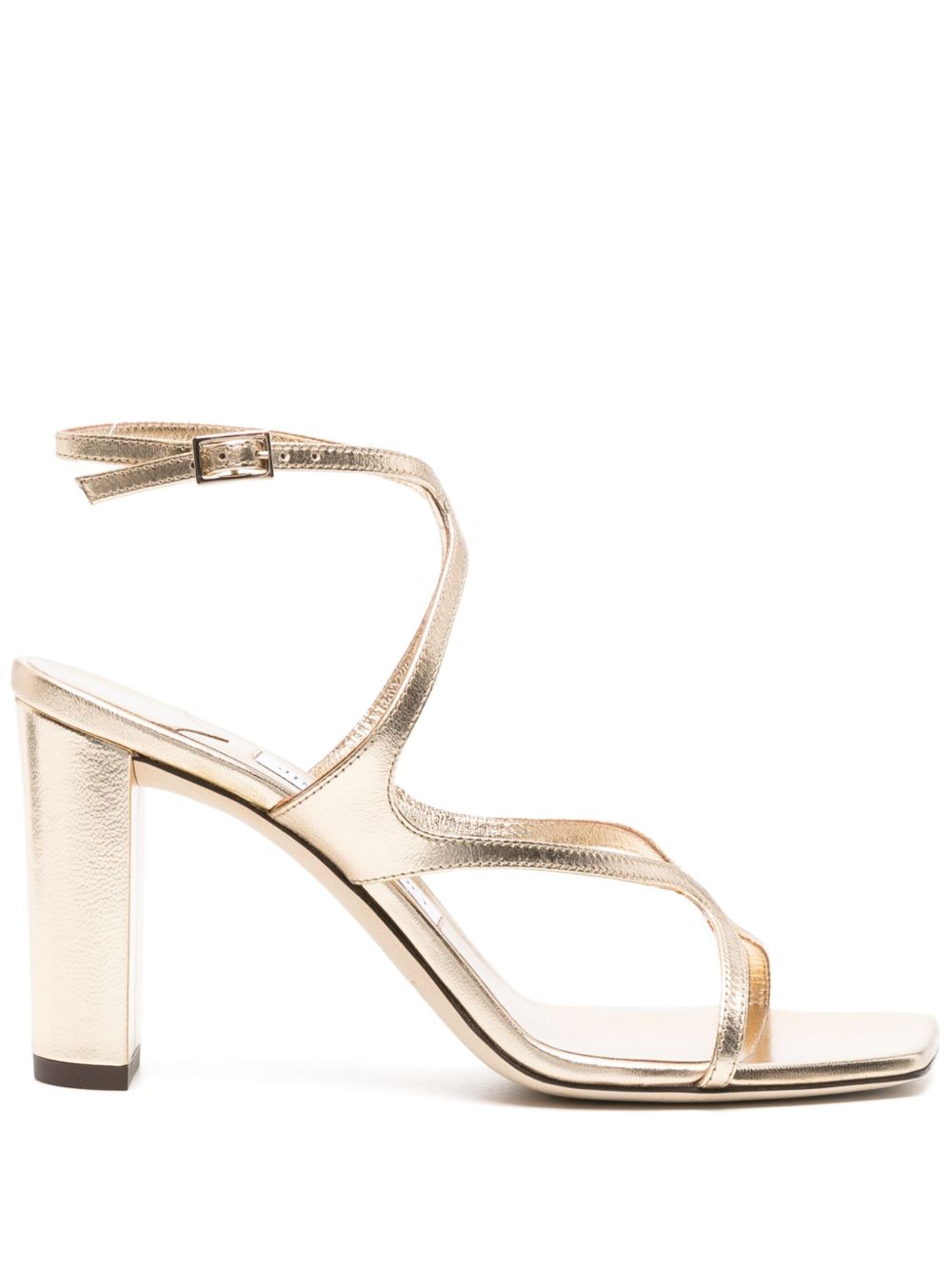 Jimmy Choo Azie 85mm Metallic Sandals In Gold