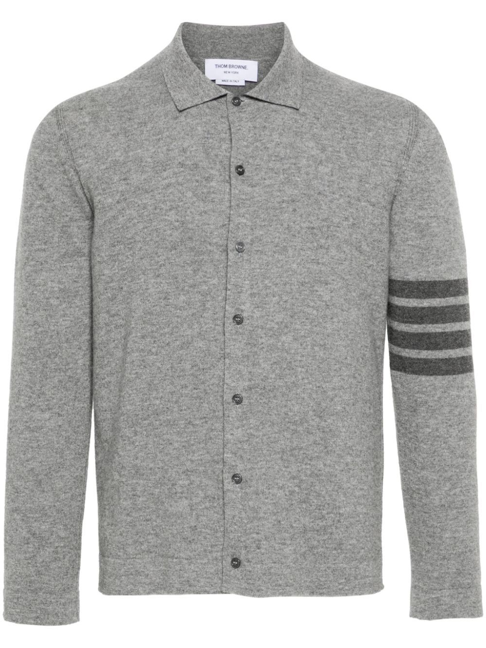 Grey 4-Bar Cashmere Cardigan