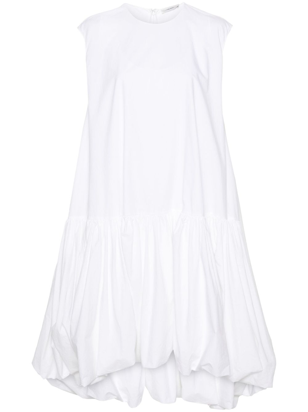 White Tadao Ruffled Poplin Dress