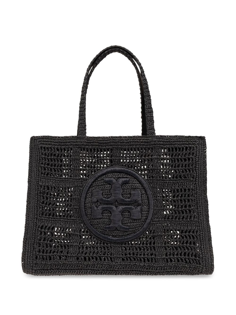 Shop Tory Burch Black Ella Large Paper Tote Bag