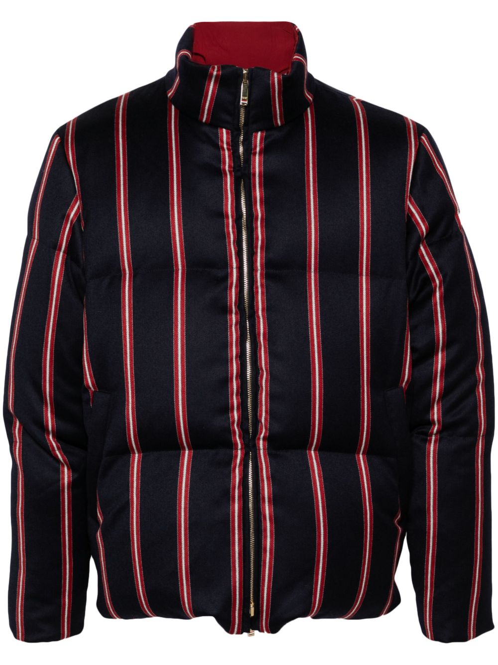 Blue Striped Puffer Jacket